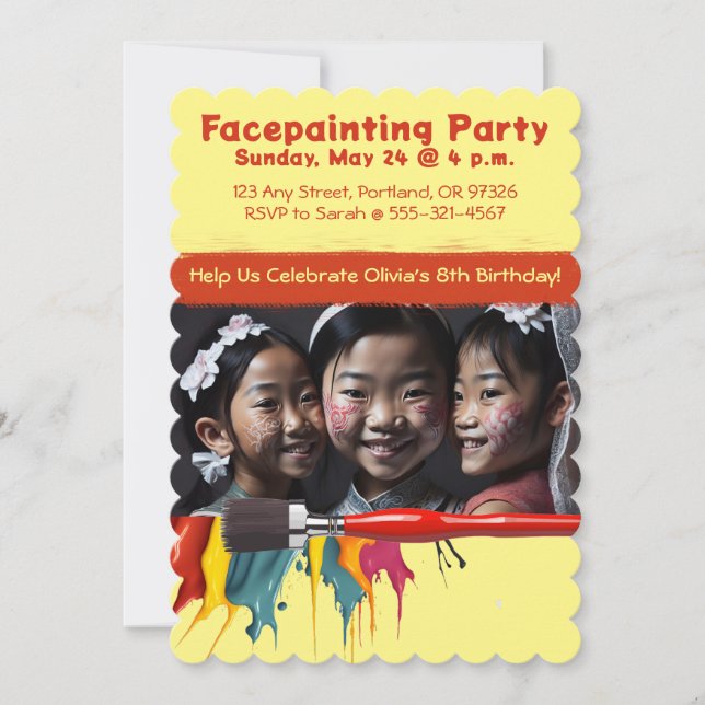 Invitation Façonner la fête d'anniversaire de la fille (Devant)