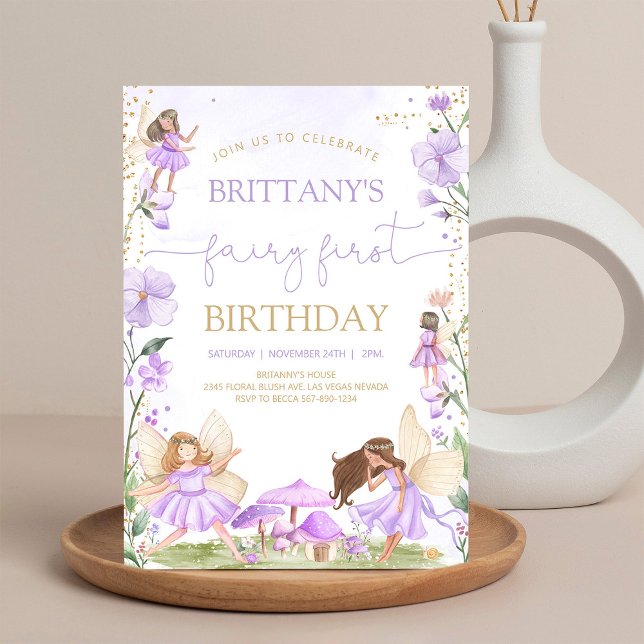 Invitation Faire Anniversaire Pour Bébé Fée Fleur Sauvage Vio (Créateur téléchargé)