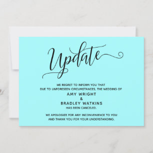 Invitation Faire annonce d'annulation de mariage bleu clair é