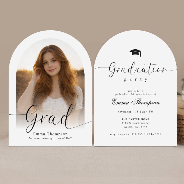 Invitation Faire Annonce de Diplôme avec Arche Élégante Moder (Créateur téléchargé)