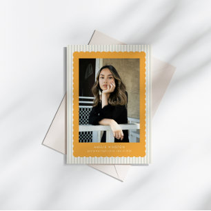 Invitation Faire Annonce de Diplôme avec Bordure à Coquilles