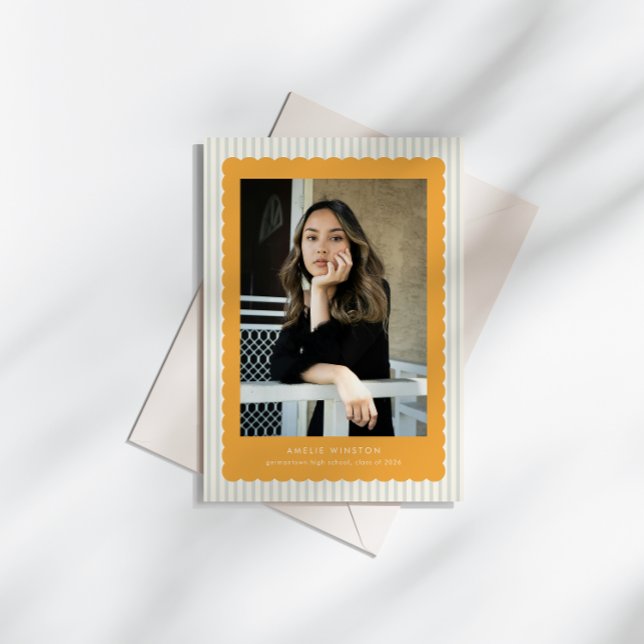 Invitation Faire Annonce de Diplôme avec Bordure à Coquilles  (Créateur téléchargé)