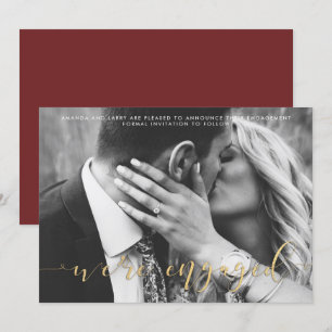 Invitation Faire annonce de fiançailles avec photo de mariage
