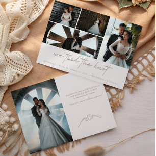 Invitation Faire annonce de mariage multi-photo vintage éléga