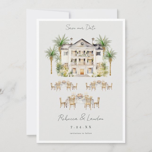 Invitation Faire annonce de mariage pour sauvegarde de la dat (Devant)