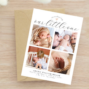 Invitation Faire annonce de naissance multi-photos