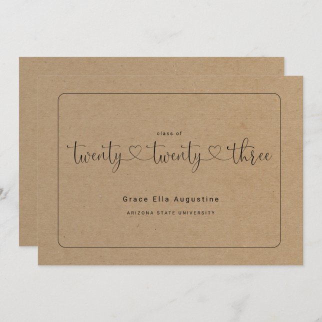 Invitation Faire annonce de remise de diplôme de femme  (Devant / Derrière)