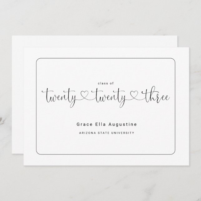 Invitation Faire annonce de remise de diplôme de femme  (Devant / Derrière)