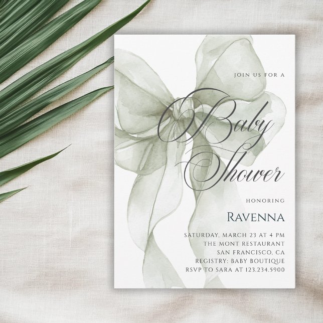 Invitation Faire arche verte simple modèle Baby Shower (Créateur téléchargé)