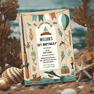 Invitation faire bateau mignon garçon Poisson principalement 