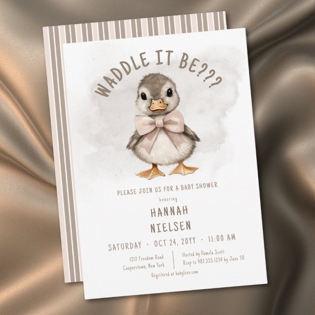Invitation Faire Caneton Adorable Bébé Shower (Adorable Duckling Waddle It Be Baby Shower Invitation)