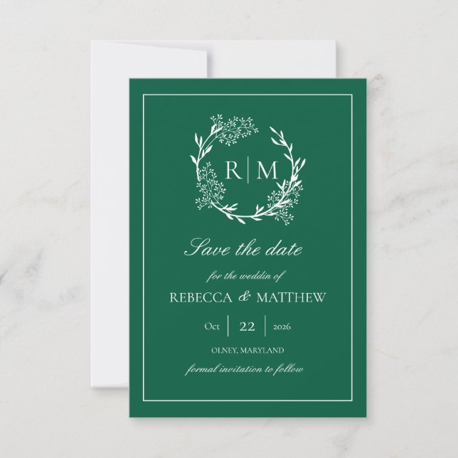 Invitation Faire Carton d'Invitation avec Monogramme et Couro (Devant)