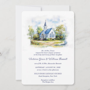 Invitation Faire Carton d'Invitation de Mariage à l'Église à 