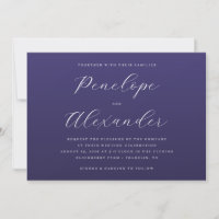 Faire Carton d'Invitation de Mariage Bleu Marine