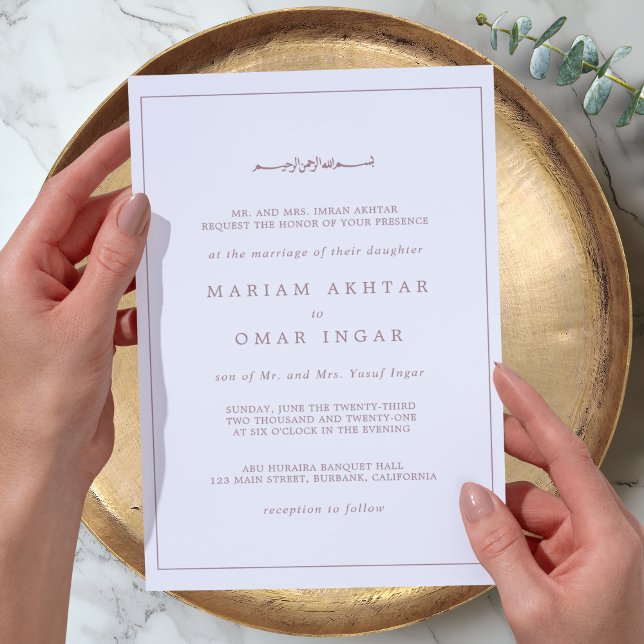 Invitation Faire Carton d'Invitation de Mariage Rose Gold ave (Créateur téléchargé)
