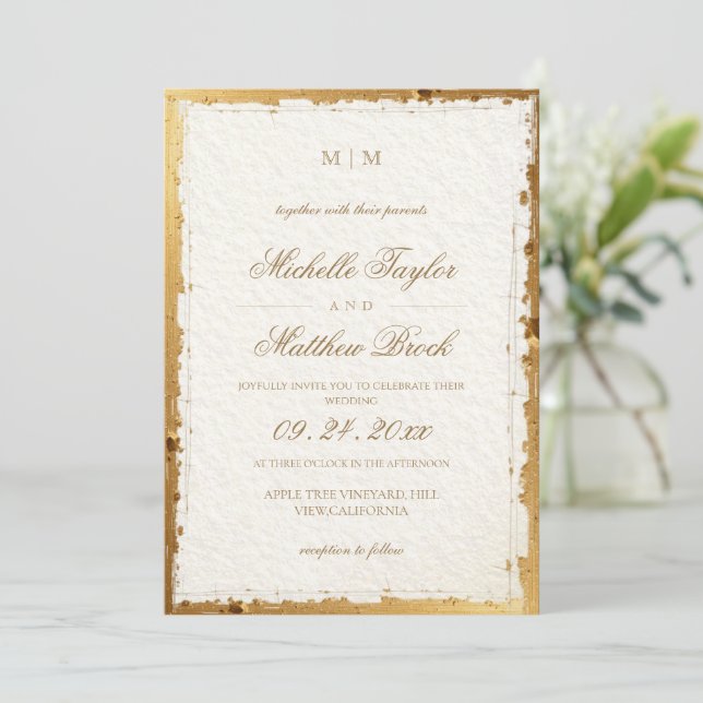 Invitation Faire Classique  Carton d'invitation de mariage en (Debout devant)