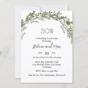 Invitation Faire classique de verdure Mariage Anniversaire