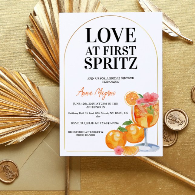 Invitation Faire Connaissance à la Première Gorgée de Cocktai (Love at First Spritz Lemon Cocktail Bridal Shower)