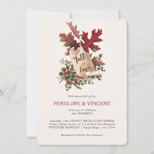 Invitation Faire Connaissance avec des Feuilles Vintage Faire
