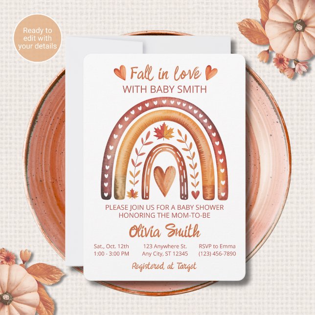 Invitation Faire connaissance Boho Rainbow Terracotta Bébé à  (Créateur téléchargé)