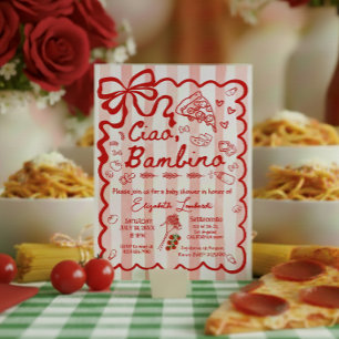 Invitation Faire connaissance Ciao Bambino Thème Italien