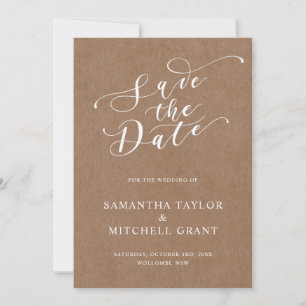Invitation Faire Contexte Kraft Rustique Simple Date de Maria