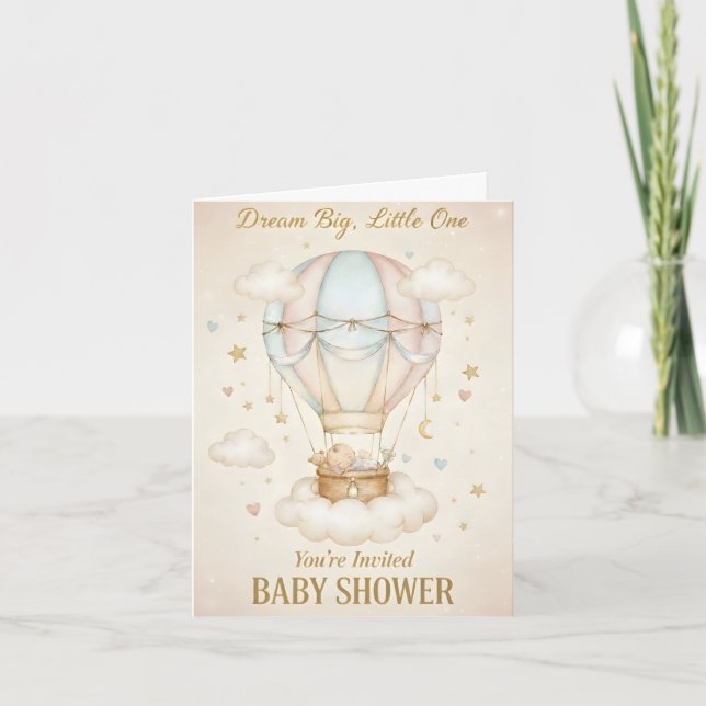 Invitation Faire de grands rêves, petit(e) – Baby Shower  (Devant)