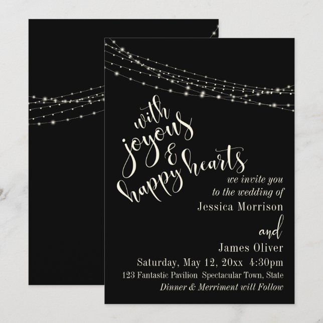 Invitation Faire de la typographie 30 sur fond noir avec des  (Devant / Derrière)