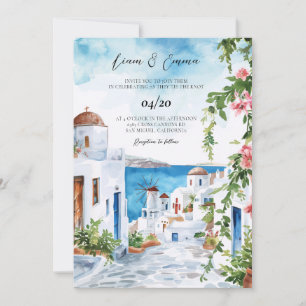 Invitation Faire de l'aquarelle l'invitation de mariage au bo