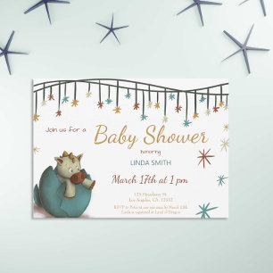 Invitation Faire de l'oeuf de dinosaure vert neutre Baby Show