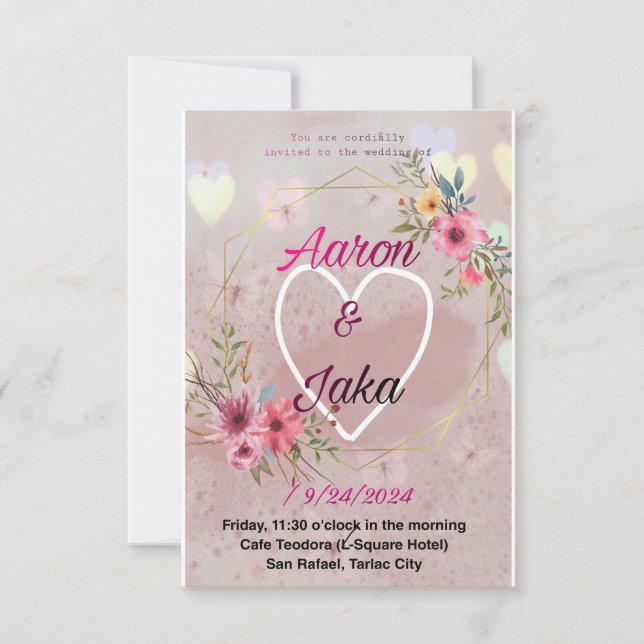 Invitation faire de votre mariage une journée mémorable (Devant)