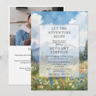 Invitation Faire débuter la montagne photo code QR Baby Showe