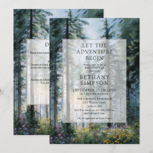 Invitation Faire débuter l'aventure Floral Forest Code QR Bab