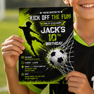 Invitation Faire Décoller la Fête d'Anniversaire de Football 