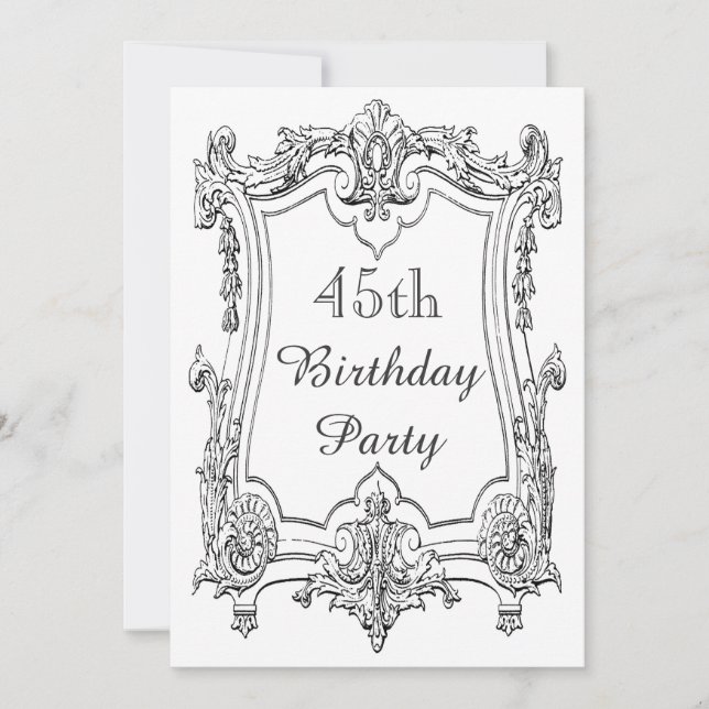 Invitation Faire défiler Vintage français 45e Anniversaire Do (Devant)