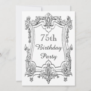 Invitation Faire défiler Vintage français 75e anniversaire do