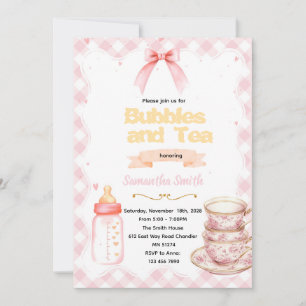 Invitation Faire des bulles et prendre le thé pour l'invitati