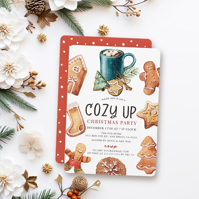 Invitation Faire des Cookies & Cocoa Fête de Noël de Noël (Créateur téléchargé)