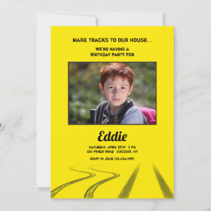 Invitation Faire des traces Photo fête d'anniversaire