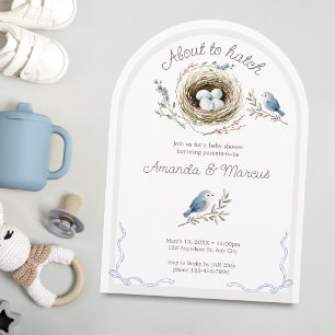 Invitation Faire Éclore une Fête de Bébé sur le Thème du Nid