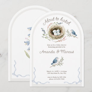 Invitation Faire Éclore une Fête de Bébé sur le Thème du Nid 