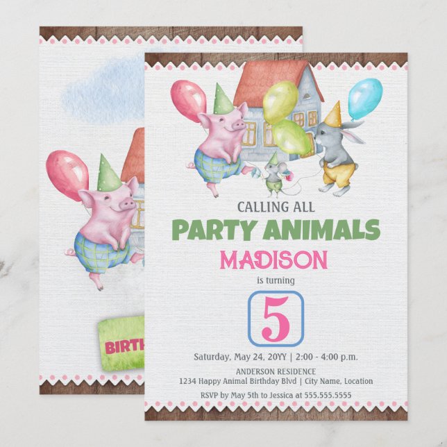 Invitation Faire en sorte que les enfants soient une fête amu (Devant / Derrière)