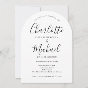 Invitation Faire Ensemble Mariage Arch Noir Et Blanc
