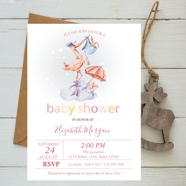 Invitation Faire Faire à la cigogne bébé Shower (Créateur téléchargé)