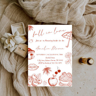 Invitation Faire-Fall in Love Mariage Douche - Élégante Marié