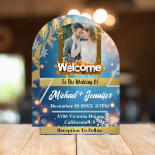 Invitation Faire Flocon de Neige Photo de Mariage d'Hiver de