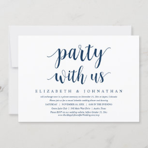 Invitation Faire la fête avec nous, dîner de mariage en fuite