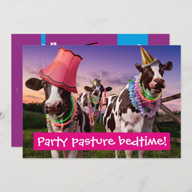 Invitation Faire la fête jusqu'à ce que les vaches rentrent à (Devant / Derrière)