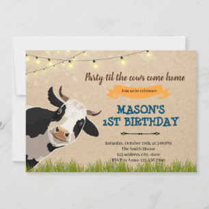 Invitation Faire la fête jusqu'à ce que les vaches rentrent à