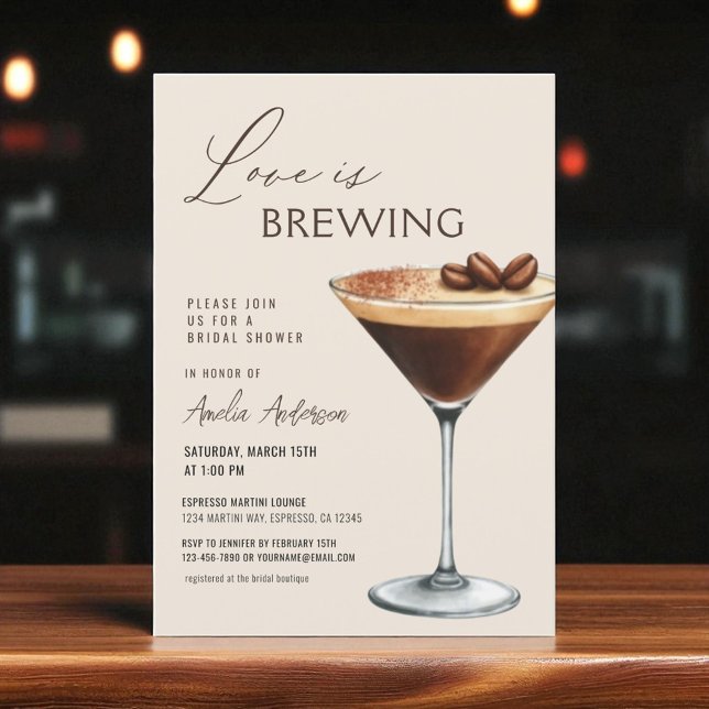 Invitation Faire l'amour Mariage Douche Espresso Martini (Créateur téléchargé)